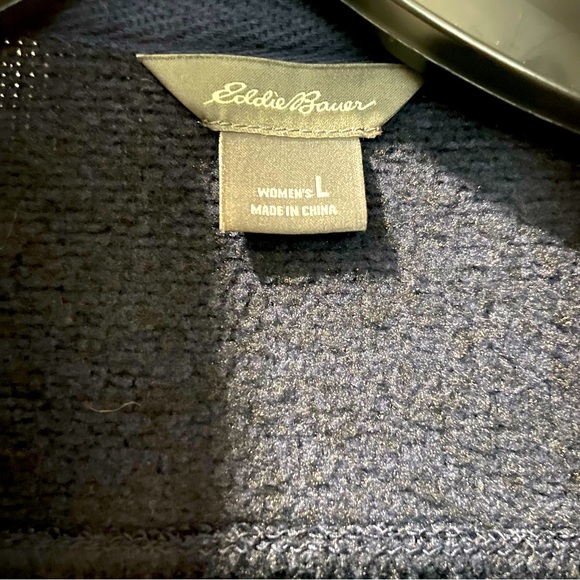 Eddie Bauer Jacket Long Sleeve Women’s Blue Knit Double Breasted Large B… - Picture 4 of 9